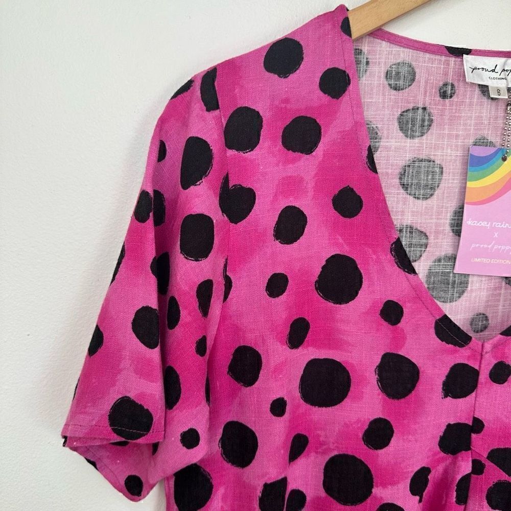 Proud Poppy X Kasey Rainbow Limited Edition Charlie Peak Dress in Pink Cheetah - Picture 3 of 7